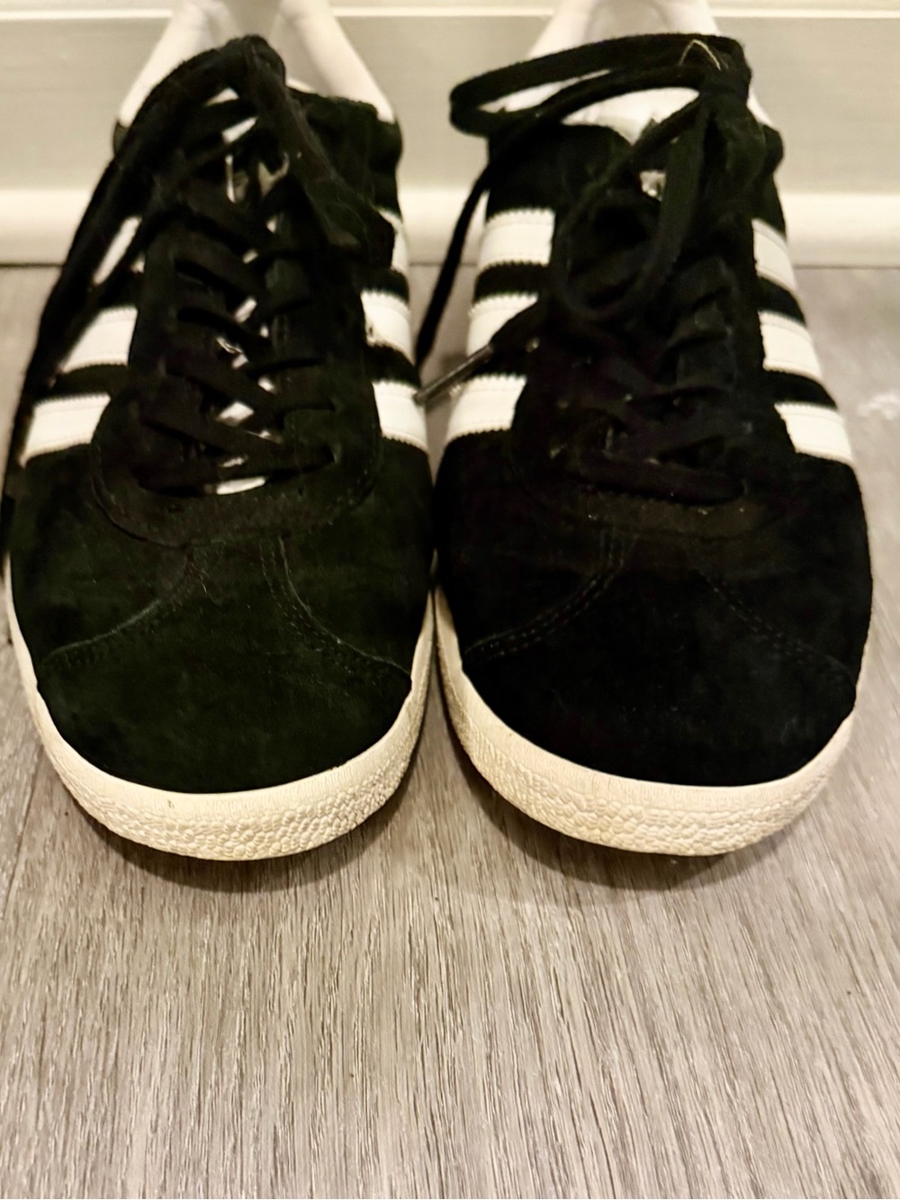 Black Suede Men's Sneakers with White Stripes